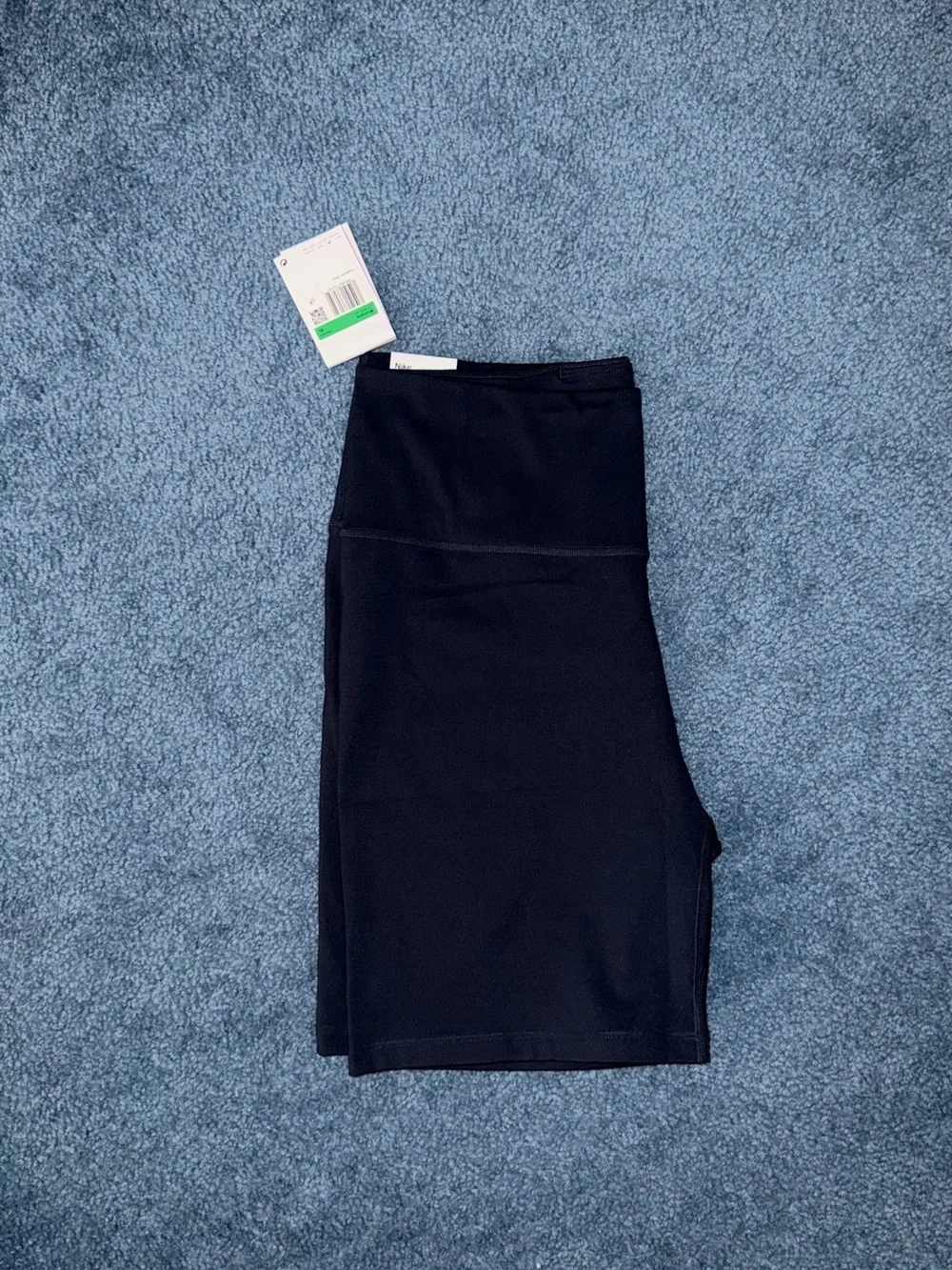Nike One Black High-Rise Performance Bike Shorts with White Swoosh